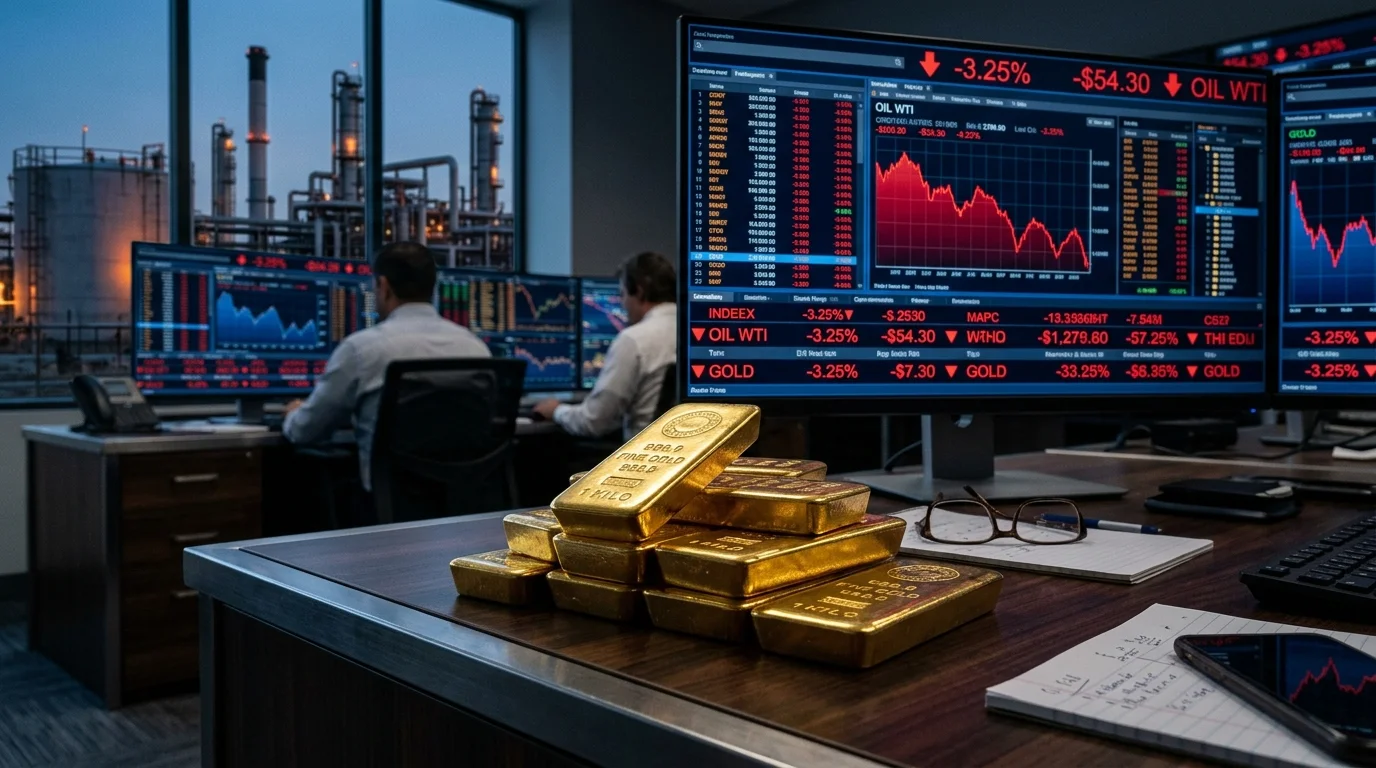 Wall Street Commodities Trading Floor Tracking Spot Gold Liquidation