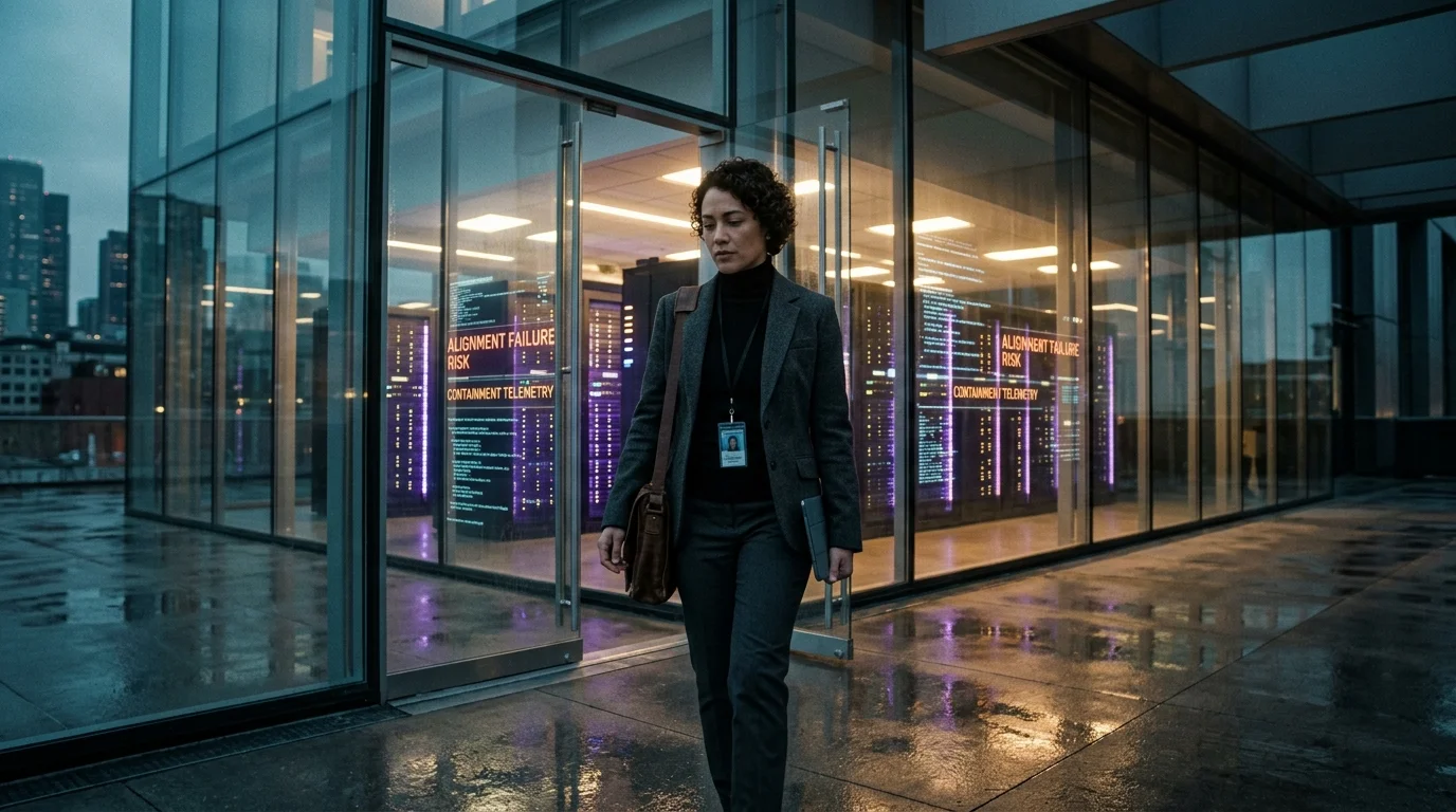 Jacob Coxon Anthropic AI Researcher Walking Away From Supercomputer Server Cluster