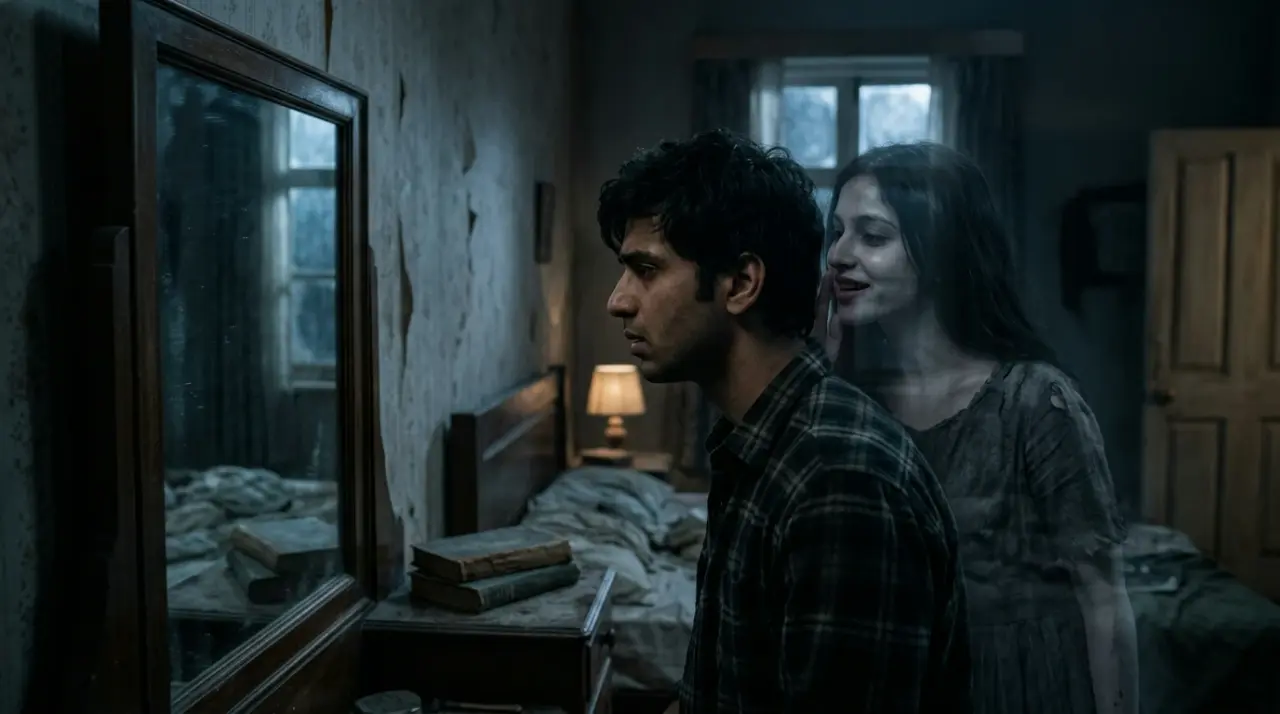 Scene 6: INT. BEDROOM — FINAL SCENE - The Room That Remembers Horror Movie Scene Still 4K Wallpaper